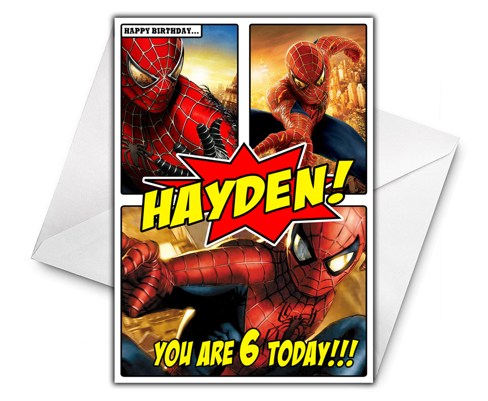 SPIDERMAN COMIC Personalised Birthday Card - Marvel Comics