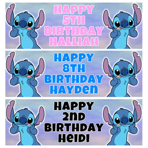 DISNEY STITCH Personalised Birthday Banners - D4