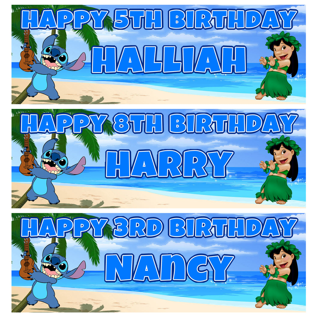 DISNEY STITCH Personalised Birthday Banners - D3