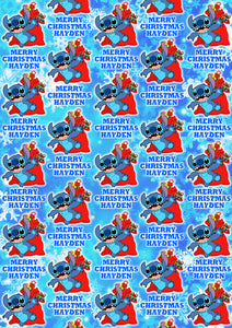 DISNEY STITCH Personalised Christmas Wrapping Paper D2 - Disney
