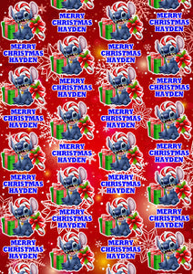 DISNEY STITCH Personalised Christmas Wrapping Paper D3 - Disney
