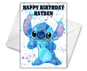DISNEY STITCH Personalised Birthday Card - Disney - D6