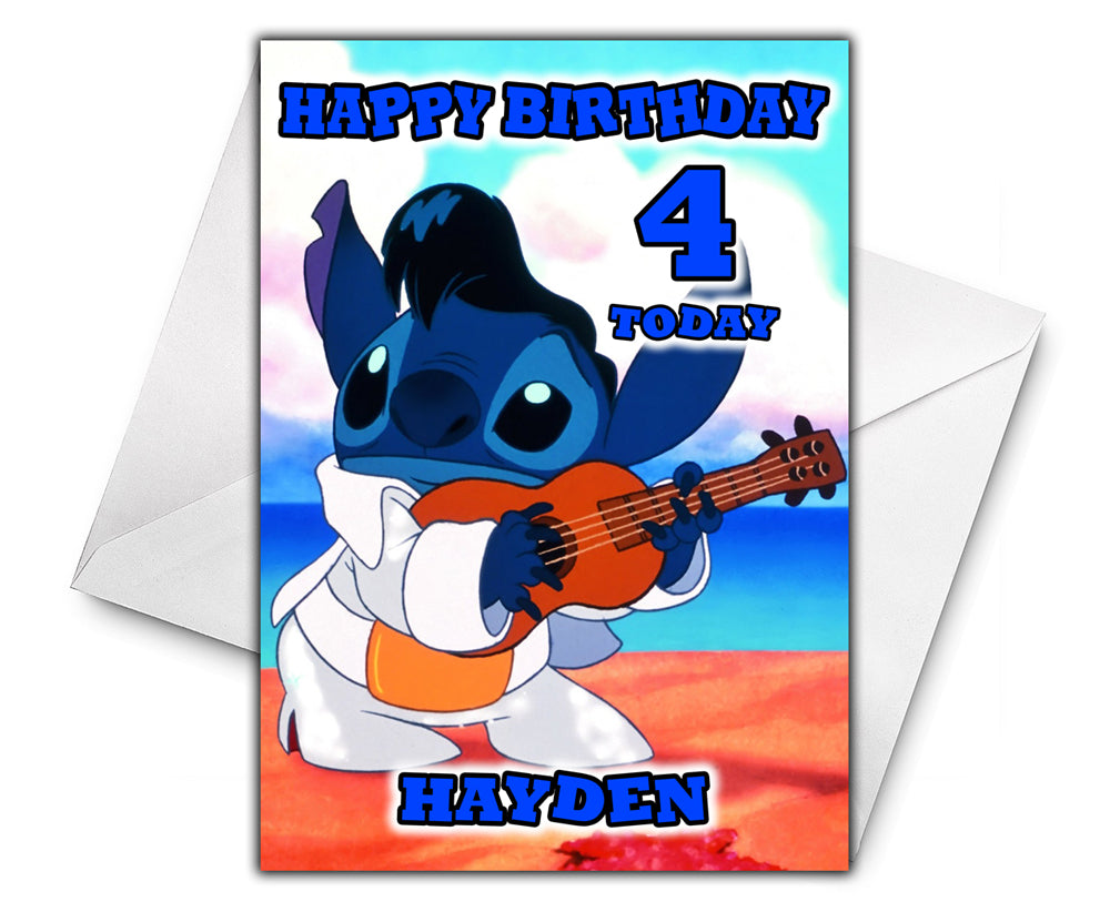 DISNEY STITCH Personalised Birthday Card - Disney