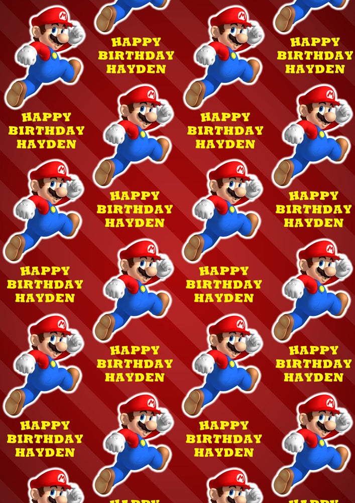 SUPER MARIO Personalised Wrapping Paper - D2
