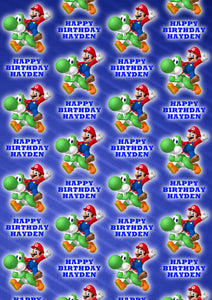 SUPER MARIO Personalised Wrapping Paper - D3