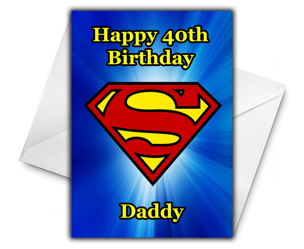 Superman Personalised Birthday Card - DC Comics