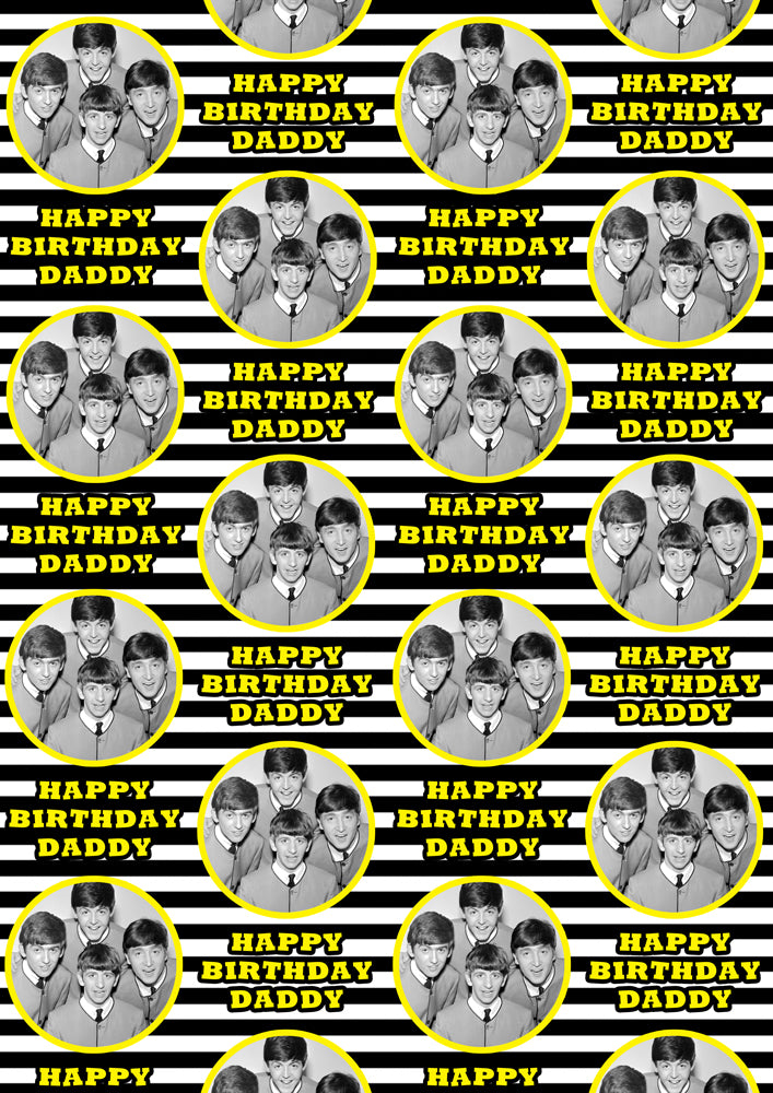 The Beatles Personalised Gift Wrapping Paper Sheet – Birthday, Christmas, Fathers Day, All Occasions