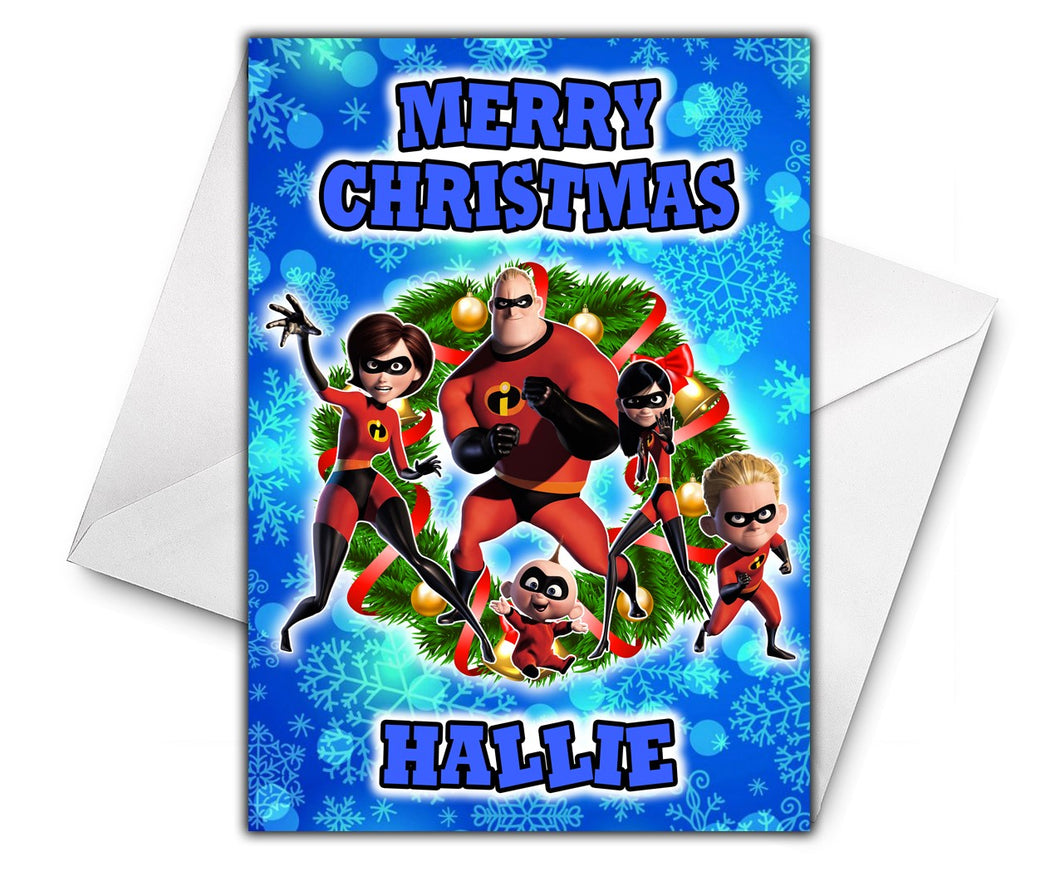 THE INCREDIBLES Personalised Christmas Card D2 - Disney