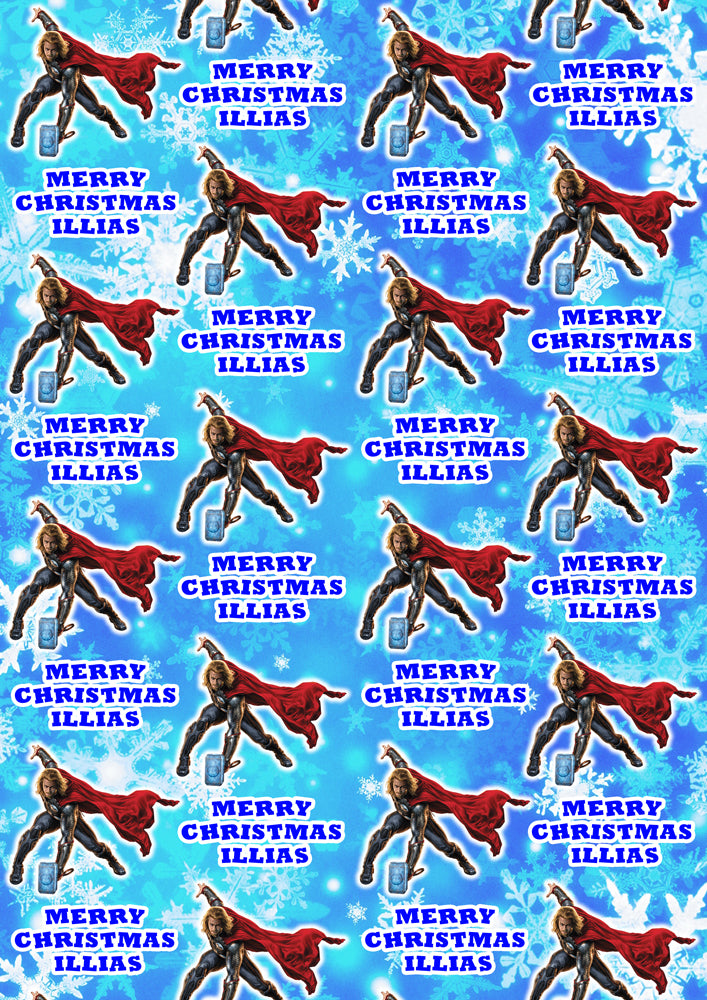 THOR Personalised Christmas Wrapping Paper - Disney