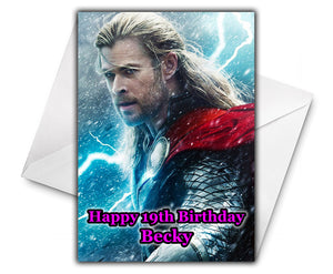 THOR Personalised Birthday Card - Marvel Comics