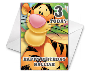 TIGGER WINNIE THE POOH Personalised Birthday Card - Disney