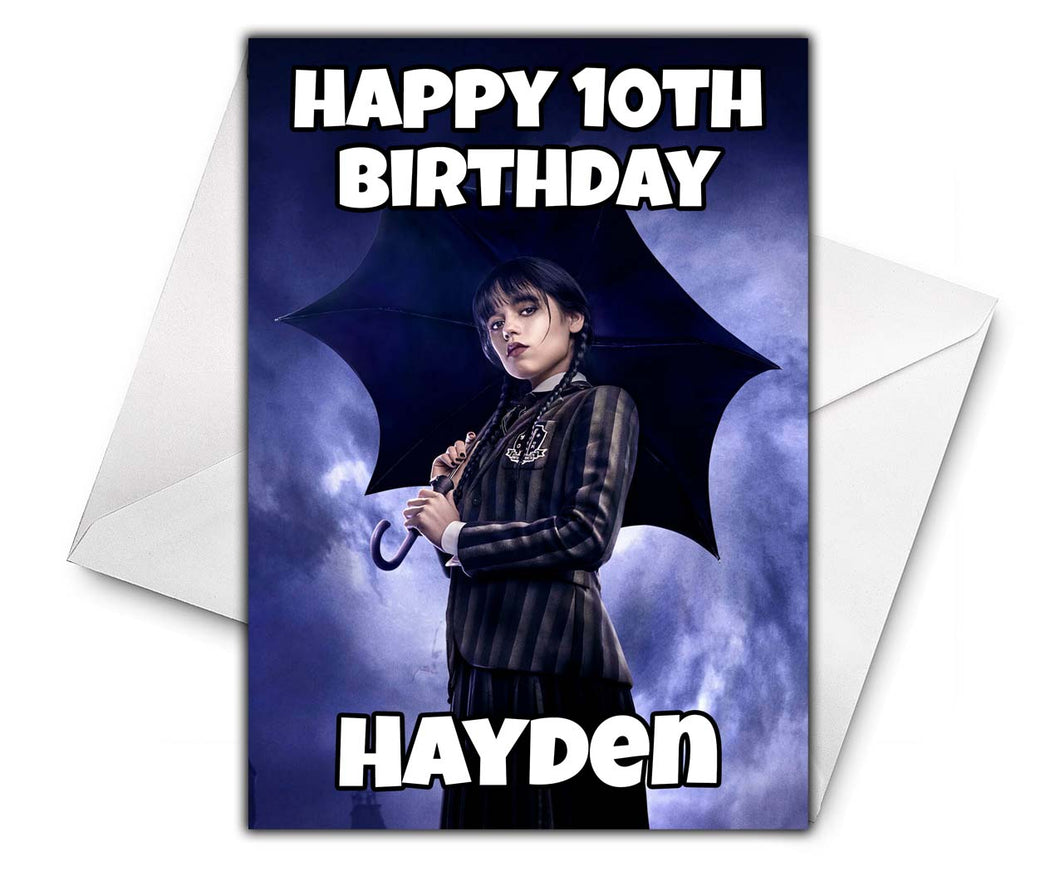 Wednesdat Addams Personalised Birthday Card