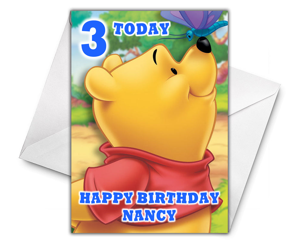 WINNIE THE POOH Personalised Birthday Card - Disney - D2
