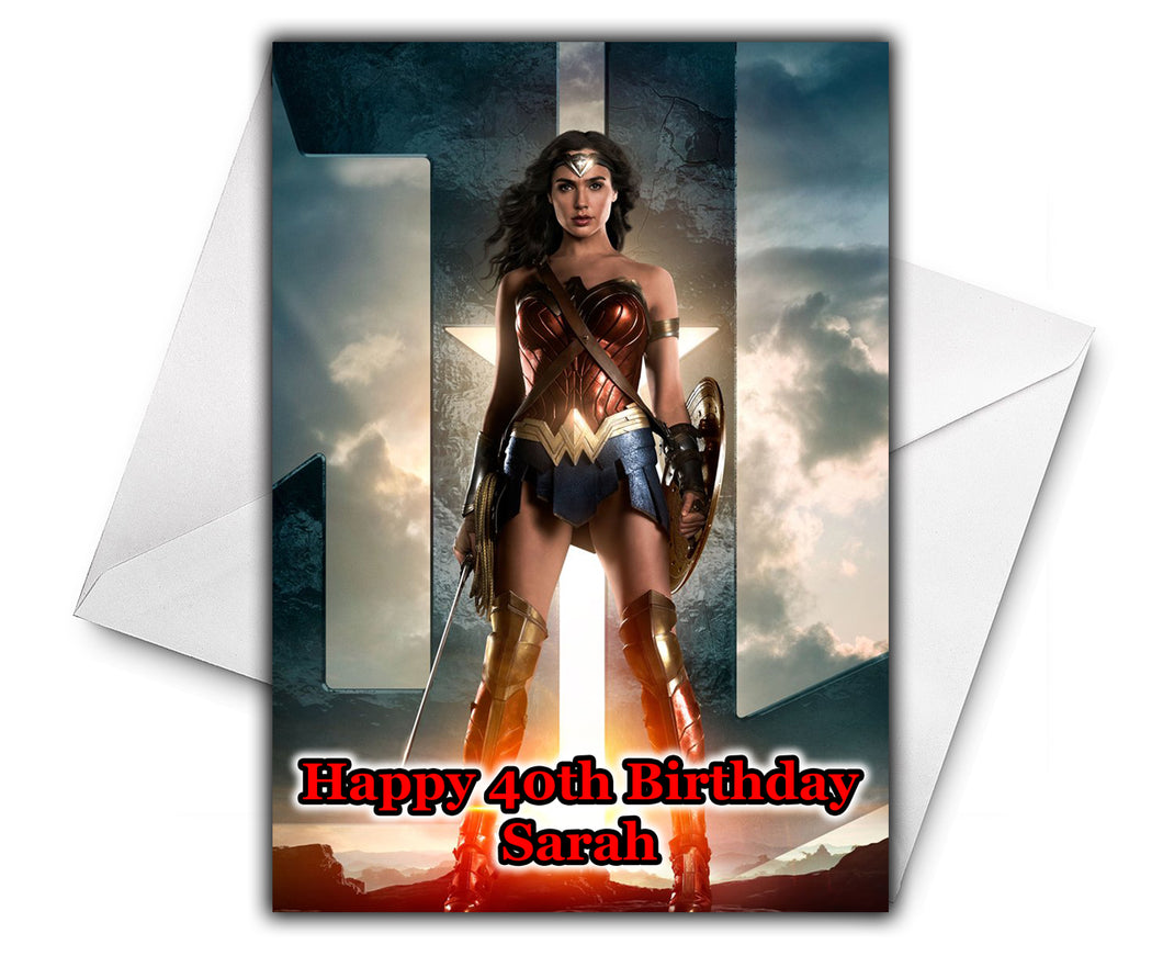 WONDER WOMAN Personalised Birthday Card - DC Comics