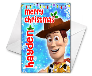 SHERIFF WOODY Personalised Christmas Card - Disney