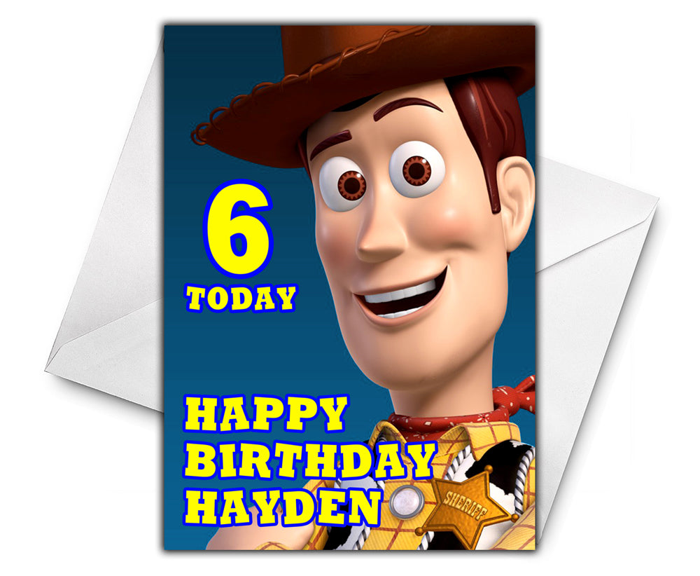 TOY STORY Personalised Birthday Card - Woody and Jessie